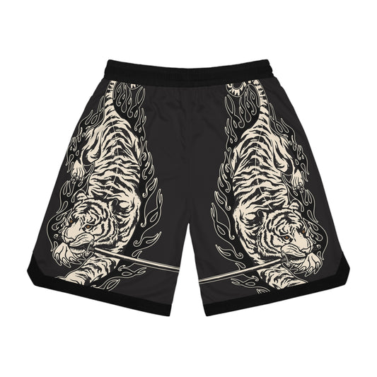 Basketball Tiger Graphic Shorts simplisitee - , Athletic Wear, Sports Shorts, Trendy Summer Outfit, Unique Gift for Him, Activewear for Fitness