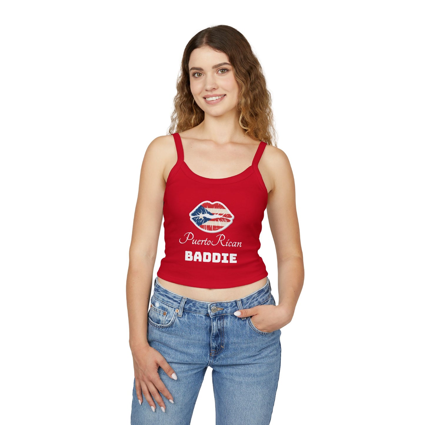 Simplisitee - Puerto Rican Baddie Spaghetti Strap Tank Top | Trendy Summer Wear, Party Outfit, Vacation Top, Gift for Her, Casual Fashion