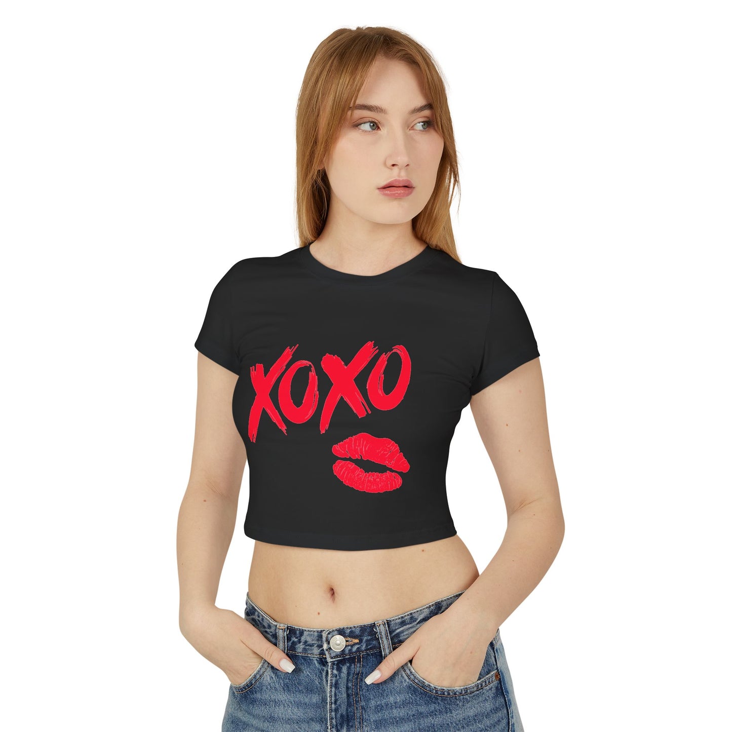 Simplisitee Cute XOXO Women's Baby Tee, Valentine's Day Gift, Casual Chic Top, Love T-Shirt, Birthday Celebration Wear
