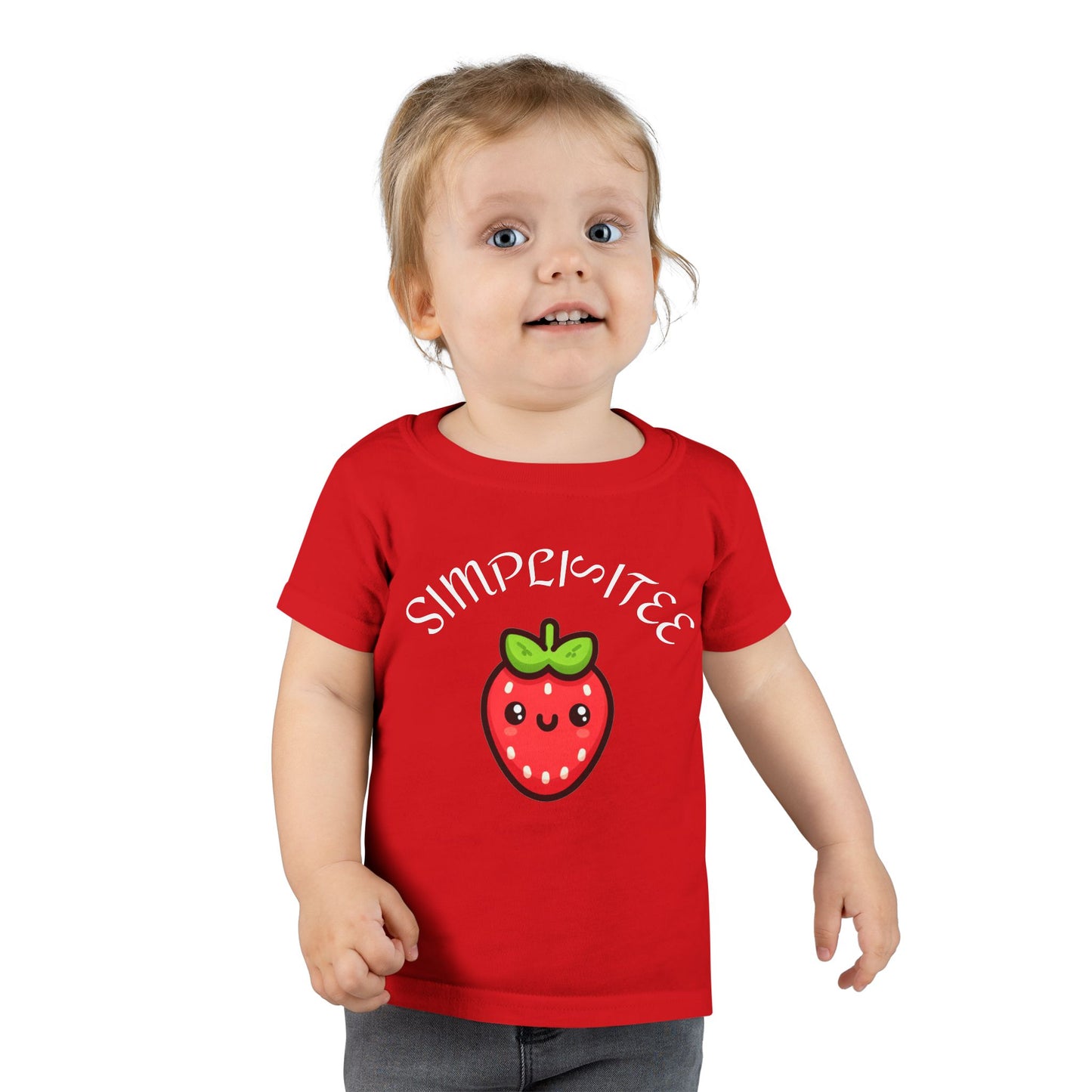 Simplisitee Cute Strawberry Toddler T-Shirt, Simple Style Kids Tee, Birthday Gift, Summer Outfit, Playtime Apparel