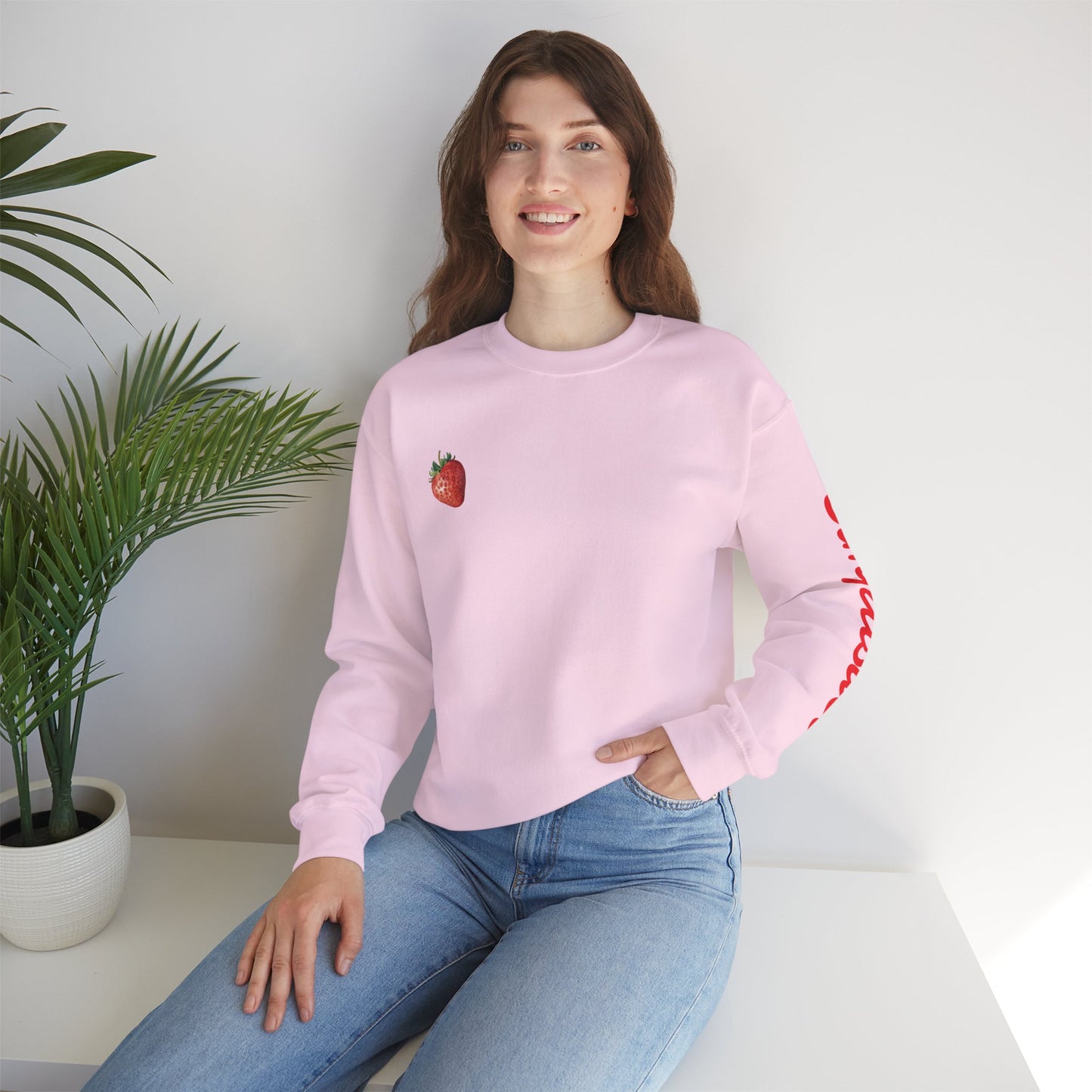 Simplisitee - Strawberry Bunny Sweatshirt - Cute Unisex Crewneck, Cozy Apparel for Spring, Pastel Aesthetic, Perfect Gift for Her, Easter Fashion