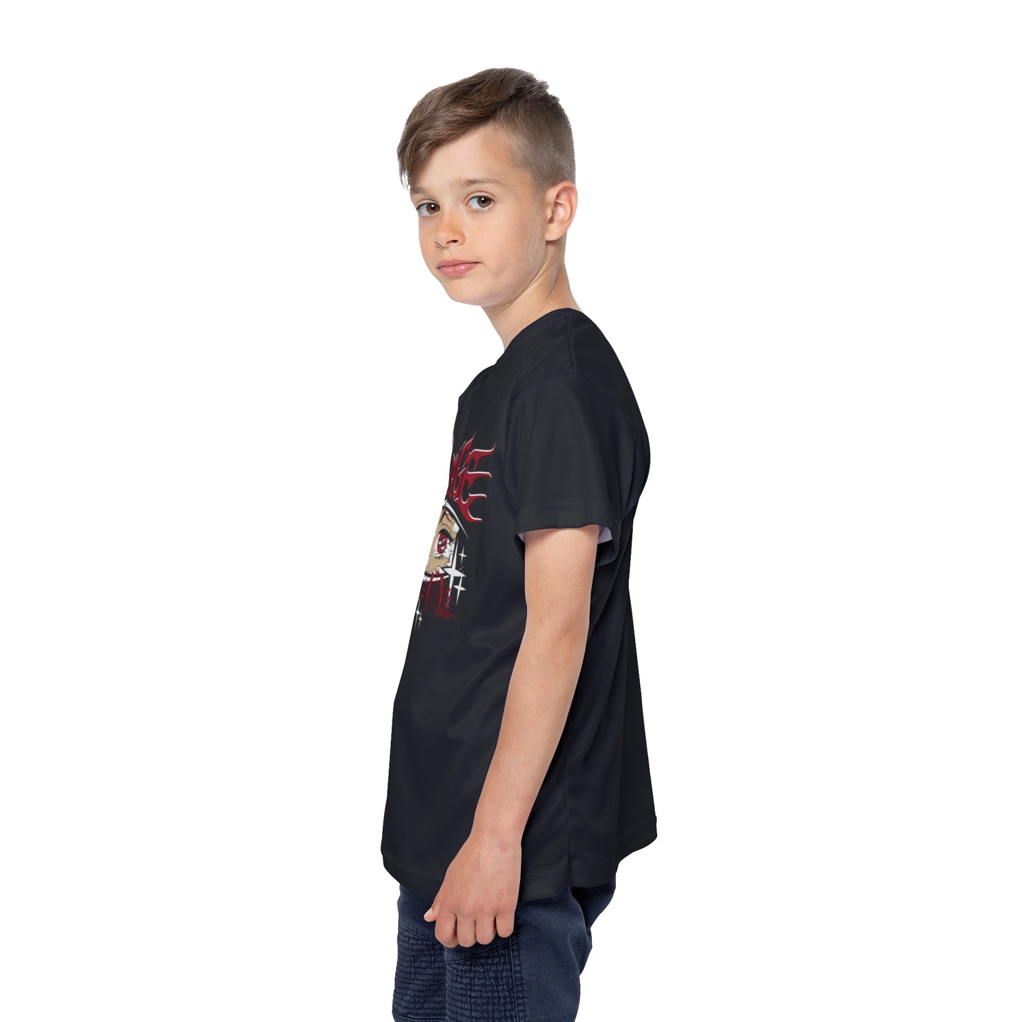 Kids Jersey – "Savage" Anime Eye Graphic Sports Tee