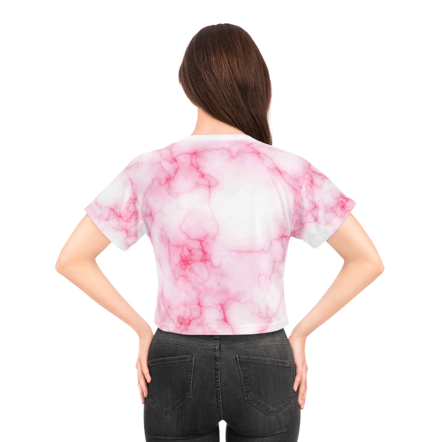 Simplisitee - Stylish Butterfly Marble Crop Tee, Trendy Summer Tee, Cute Gift for Her, Casual Streetwear, Boho Vibes T-Shirt