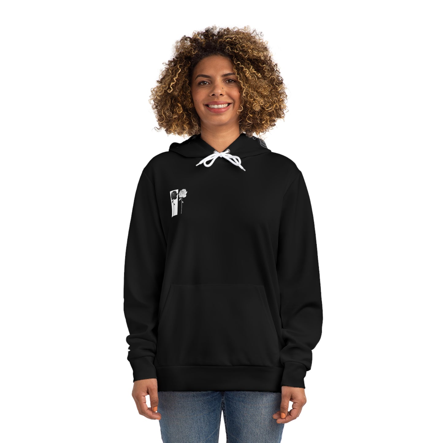 Simplisitee - Chic Floral Hoodie, Trendy Black Sweatshirt with Roses, Perfect Gift for Her, Cozy Fall Fashion, Stylish Streetwear