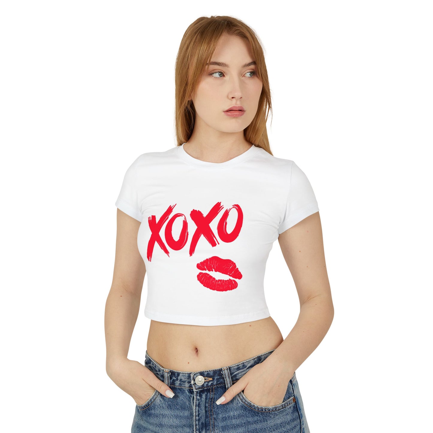 Simplisitee Cute XOXO Women's Baby Tee, Valentine's Day Gift, Casual Chic Top, Love T-Shirt, Birthday Celebration Wear