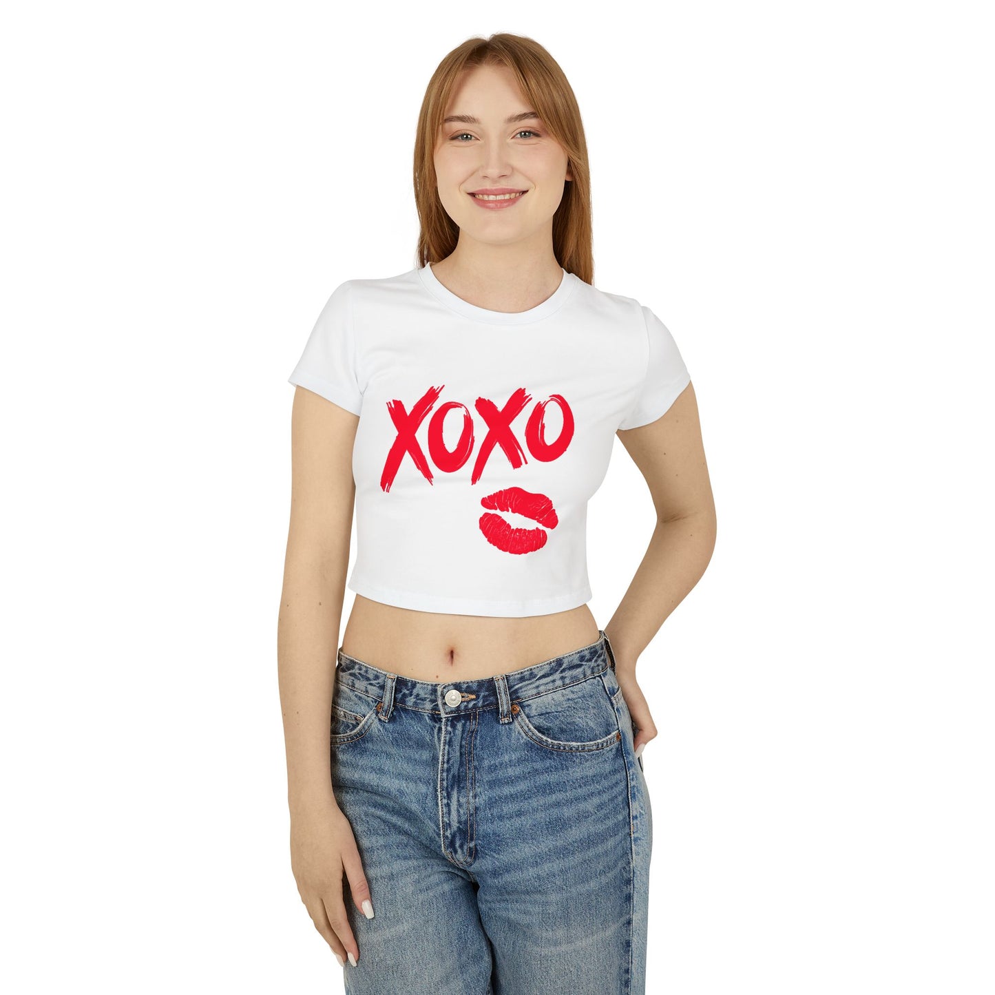 Simplisitee Cute XOXO Women's Baby Tee, Valentine's Day Gift, Casual Chic Top, Love T-Shirt, Birthday Celebration Wear