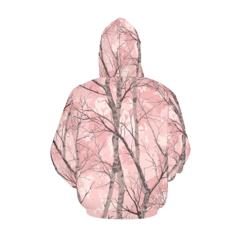 pink camo All Over Print Hoodie for Women (USA Size) (Model H13)