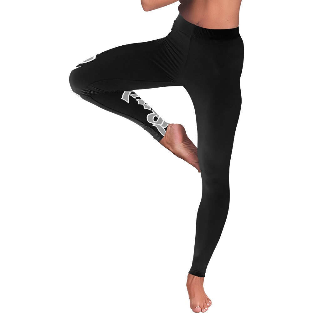 grey word simplisitee with silhouette of sexy women highlights of neon png Women's Low Rise Leggings (Invisible Stitch) (Model L05)