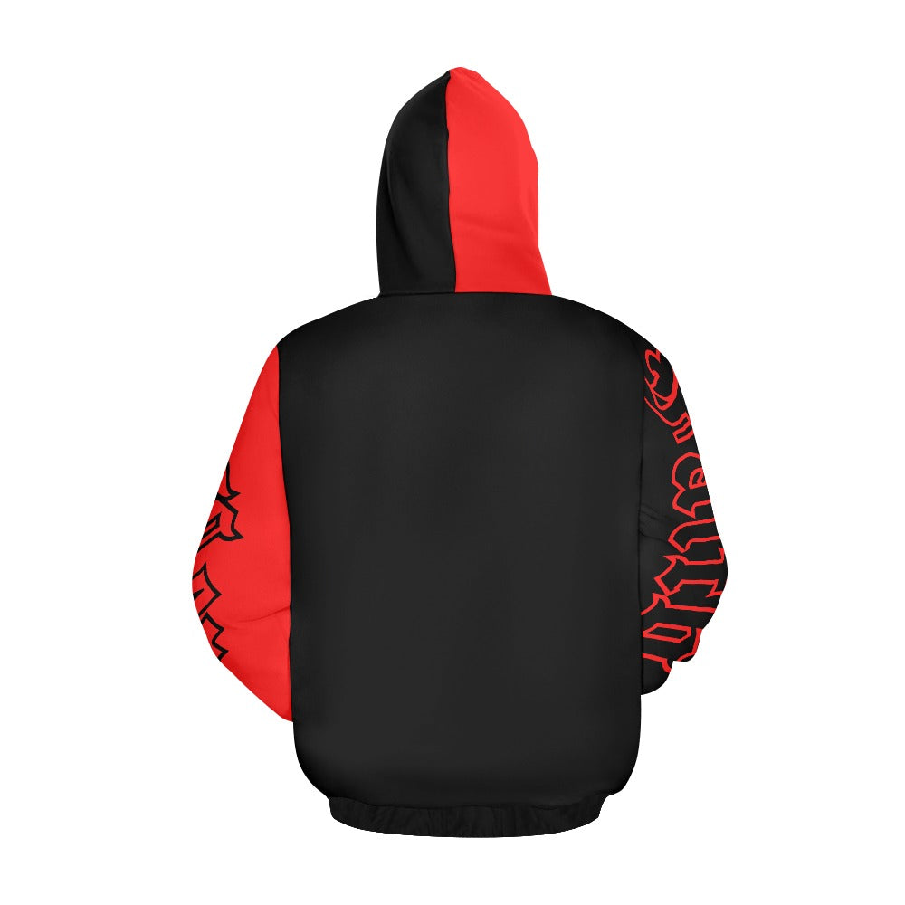 red and black hoodie All Over Print Hoodie for Men (USA Size) (Model H13)