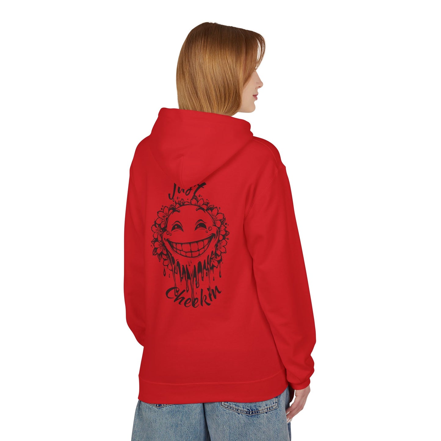 Just Checkin' Fleece Hoodie - Unisex Midweight Softstyle Casual Wear