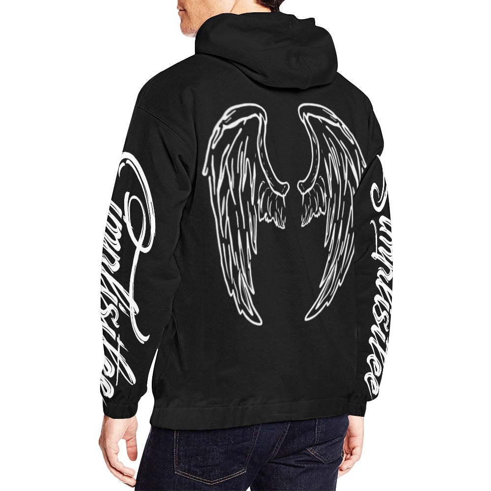 angel wings black hoodie All Over Print Hoodie for Men (USA Size) (Model H13)