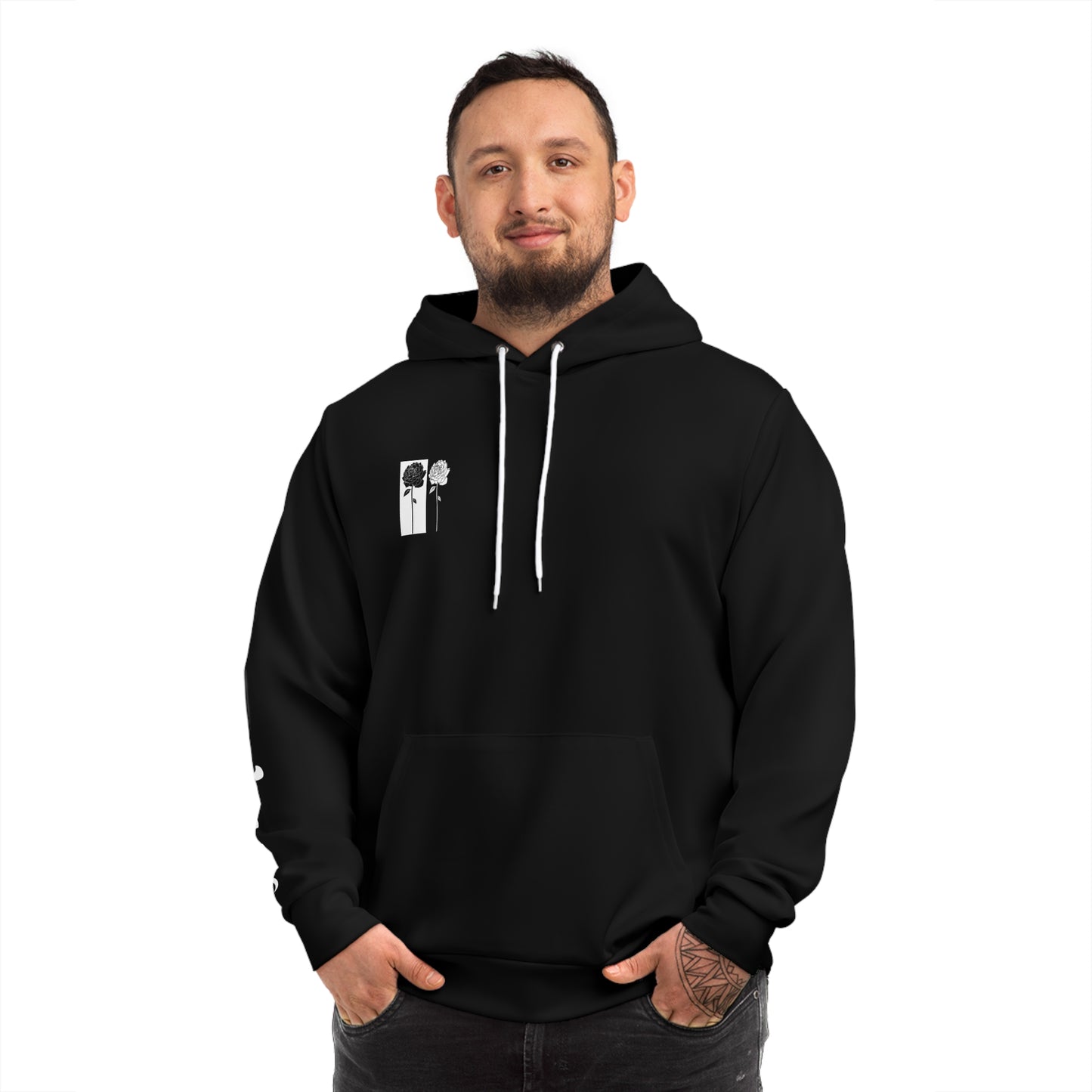 Simplisitee - Chic Floral Hoodie, Trendy Black Sweatshirt with Roses, Perfect Gift for Her, Cozy Fall Fashion, Stylish Streetwear