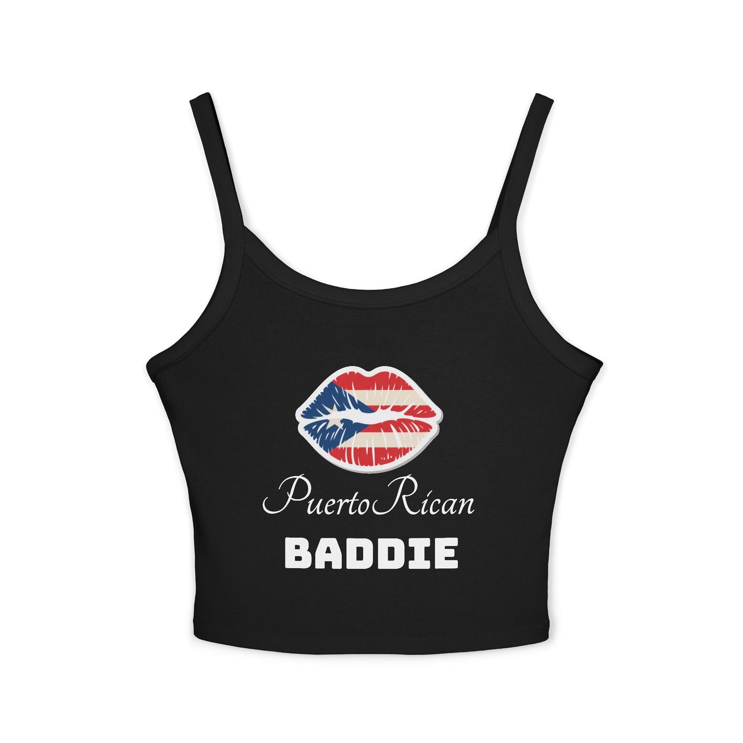 Simplisitee - Puerto Rican Baddie Spaghetti Strap Tank Top | Trendy Summer Wear, Party Outfit, Vacation Top, Gift for Her, Casual Fashion