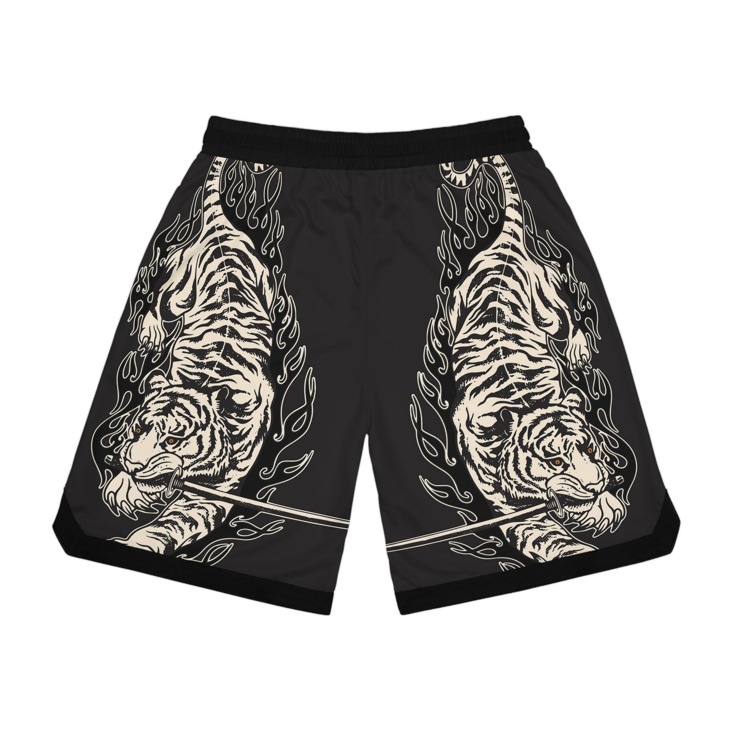 Basketball Tiger Graphic Shorts  simplisitee - , Athletic Wear, Sports Shorts, Trendy Summer Outfit, Unique Gift for Him, Activewear for Fitness
