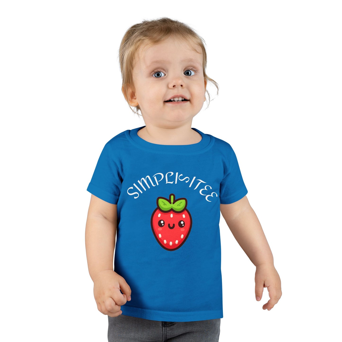 Simplisitee Cute Strawberry Toddler T-Shirt, Simple Style Kids Tee, Birthday Gift, Summer Outfit, Playtime Apparel