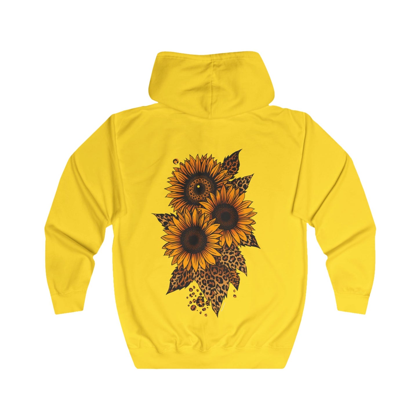 Sunflower Print Unisex Full Zip Hoodie, Cozy Jacket, Gift for Nature Lovers, Fall Apparel, Casual Outfit