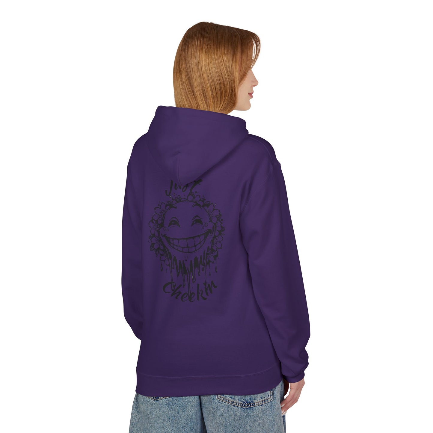 Just Checkin' Fleece Hoodie - Unisex Midweight Softstyle Casual Wear