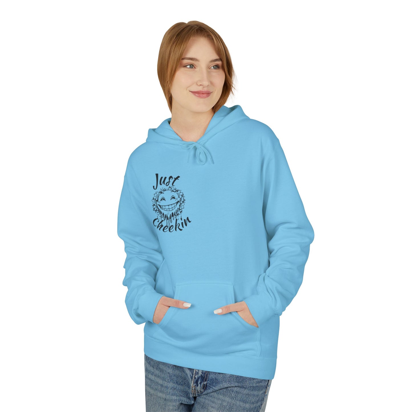 Just Checkin' Fleece Hoodie - Unisex Midweight Softstyle Casual Wear
