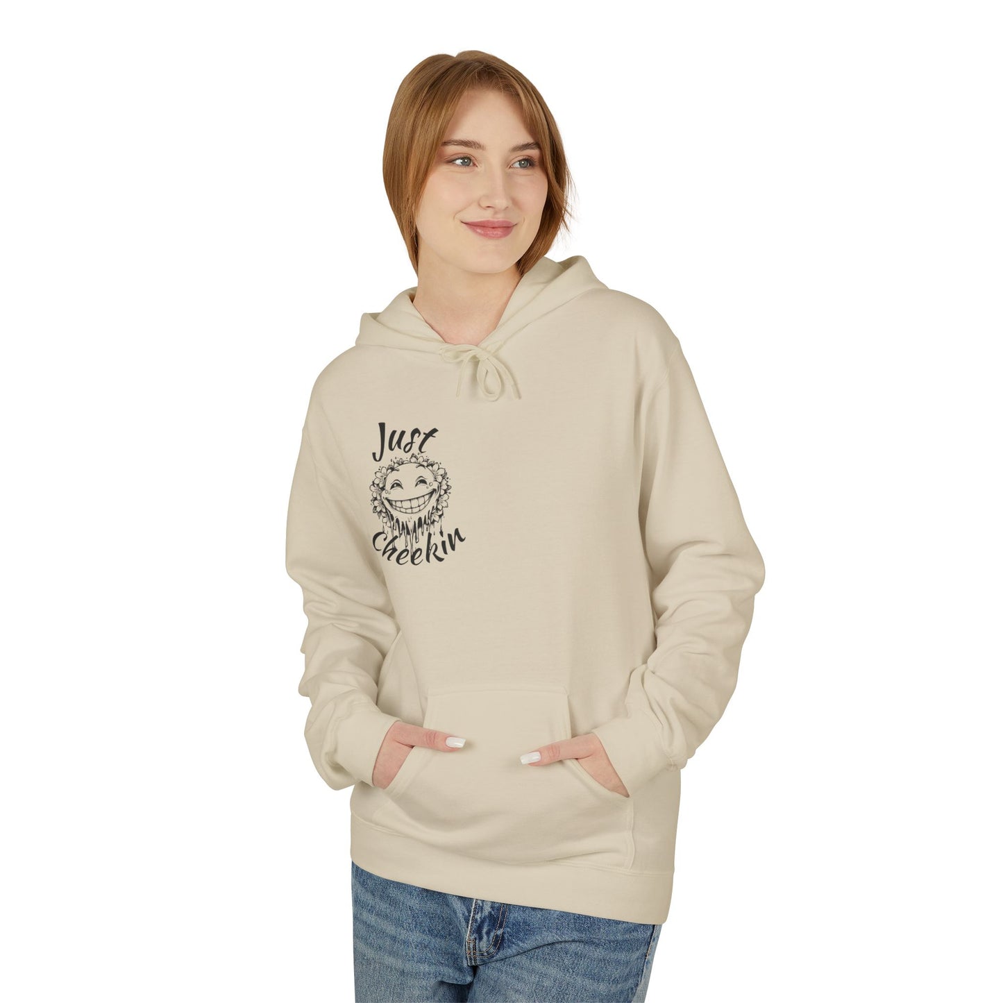 Just Checkin' Fleece Hoodie - Unisex Midweight Softstyle Casual Wear