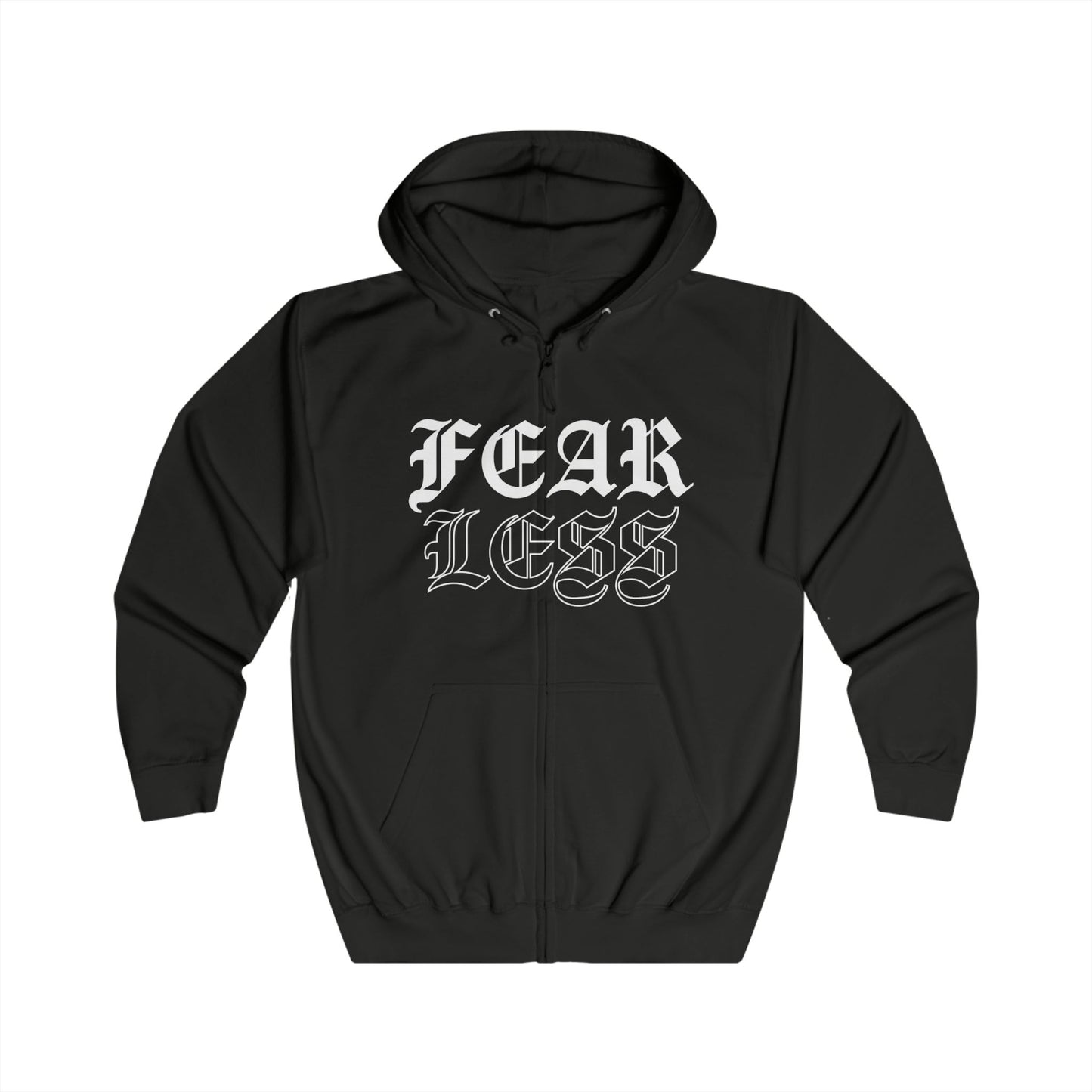 Simplisitee - Fear Less Unisex Full Zip Hoodie, Inspirational Apparel, Faith-Based, Casual Streetwear, Ideal Gift for Holidays