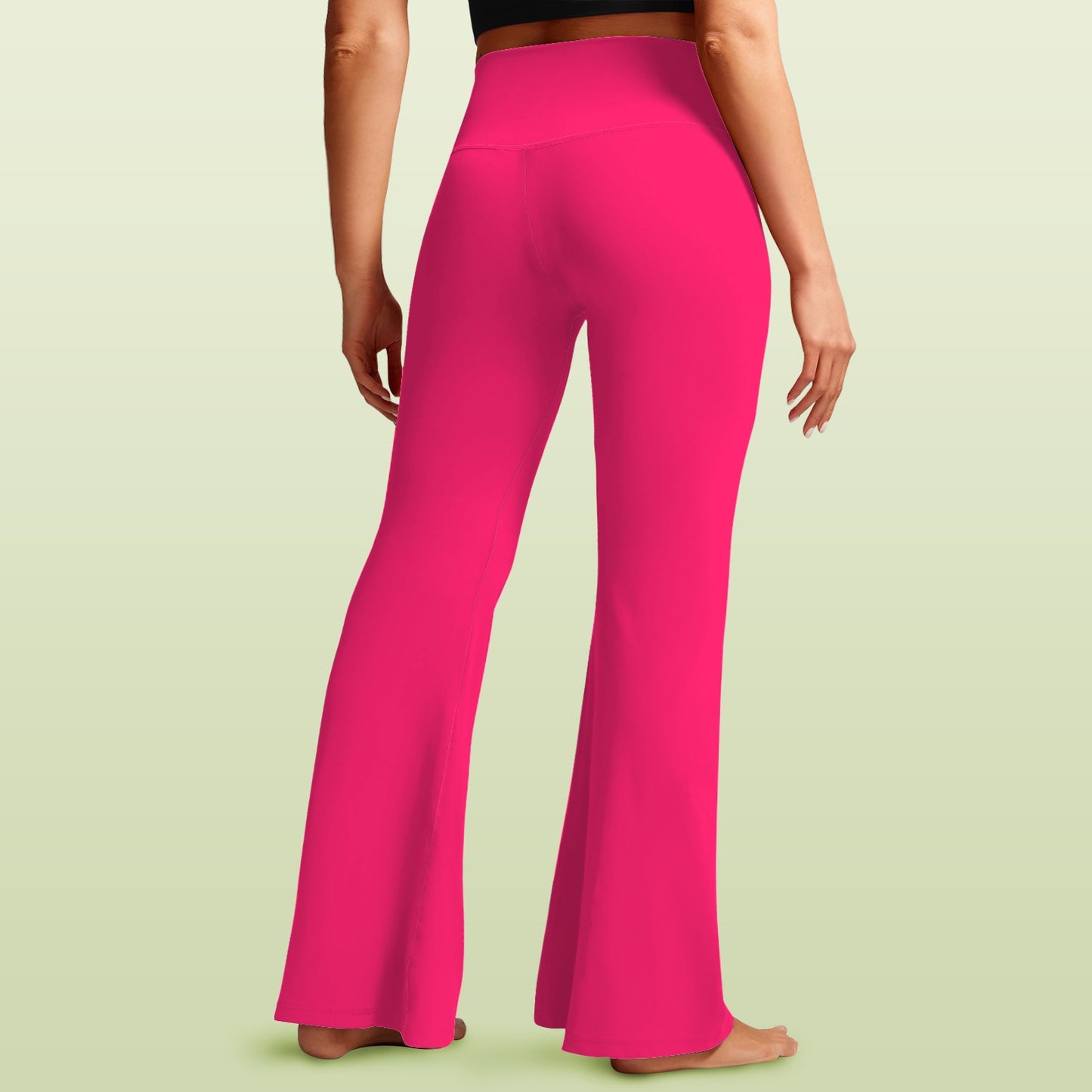 hot pink leggings High Waist Crossover Tummy Control Flare Leggings