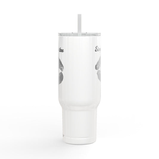 Simplisitee - Stylish Insulated Tumbler, 40oz, Engraved Drinkware for Coffee Lovers, Kiss Print Tumbler, Birthday Gift, Travel Mug, Unique Customize
