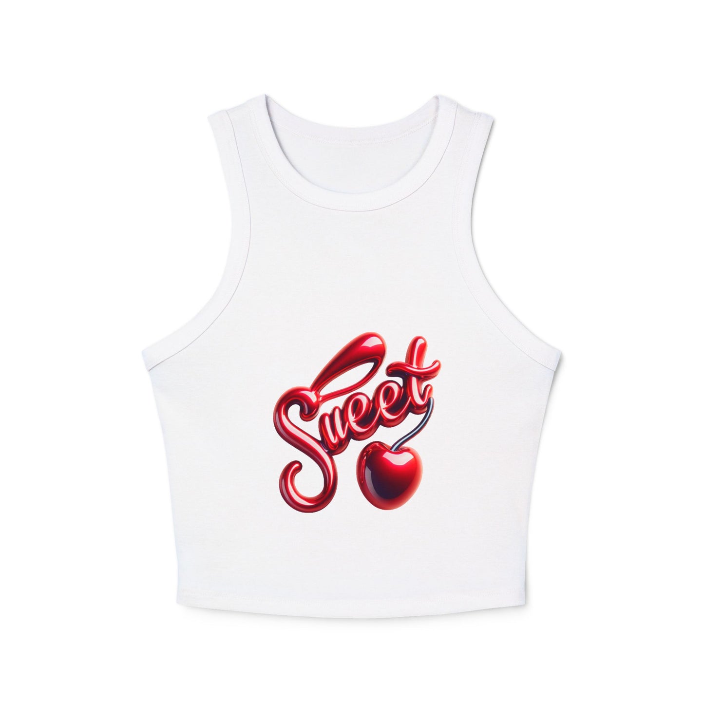 Simplisitee - Sweet Hearts Micro Rib Racer Tank Top | Cute Summer Top, Stylish Crop Tank, Gift for Her, Everyday Wear