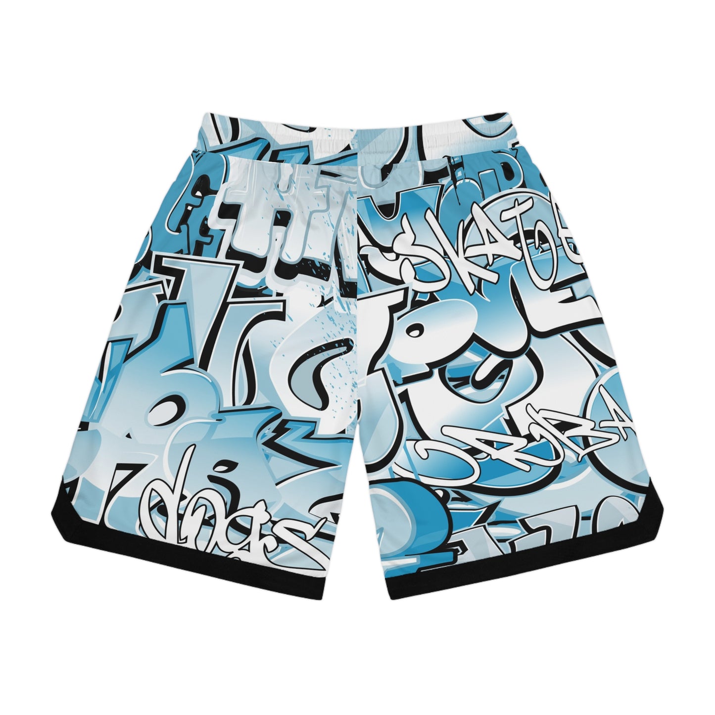 Simplisitee - Graffiti Print Basketball Rib Shorts - Urban Style Athletic Wear