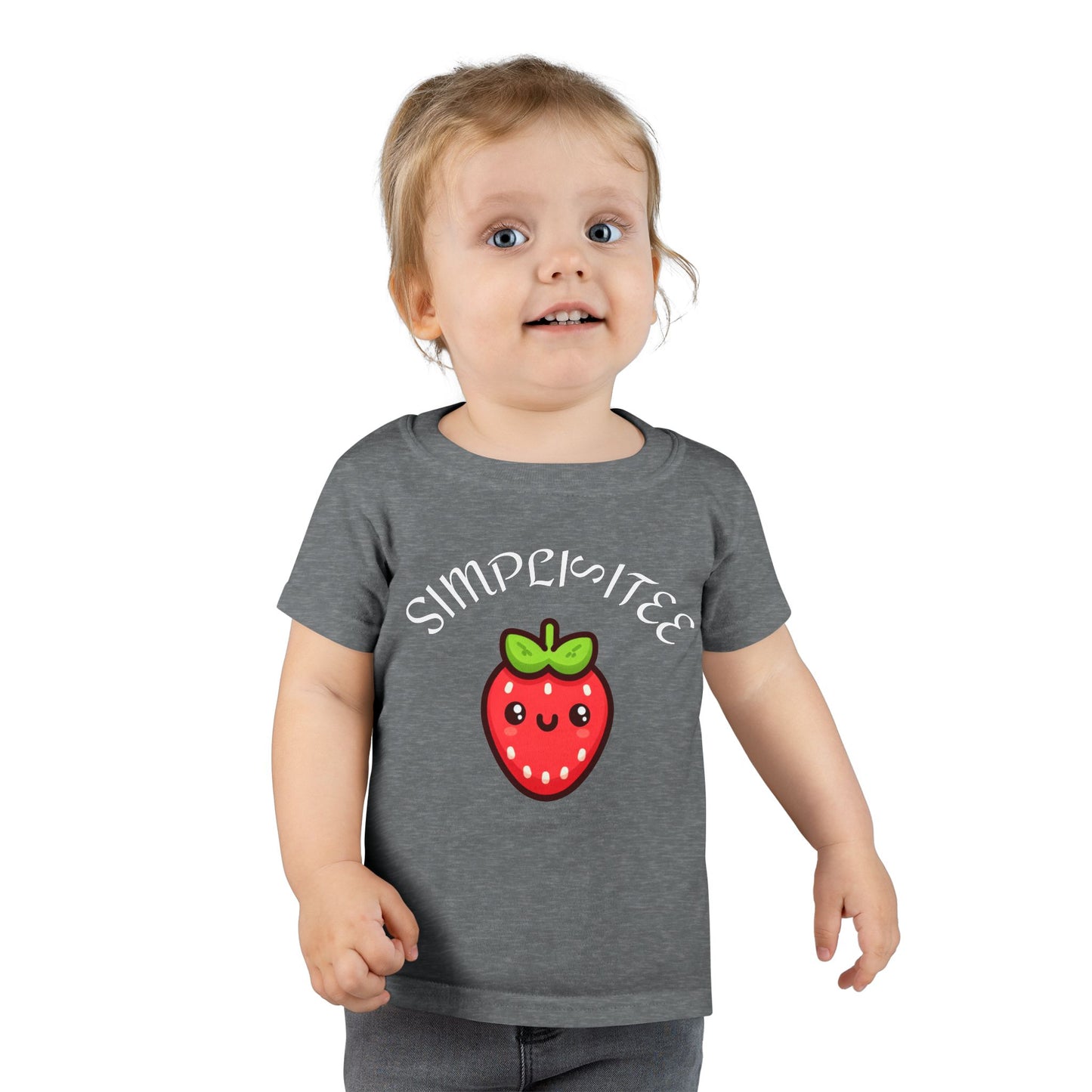 Simplisitee Cute Strawberry Toddler T-Shirt, Simple Style Kids Tee, Birthday Gift, Summer Outfit, Playtime Apparel
