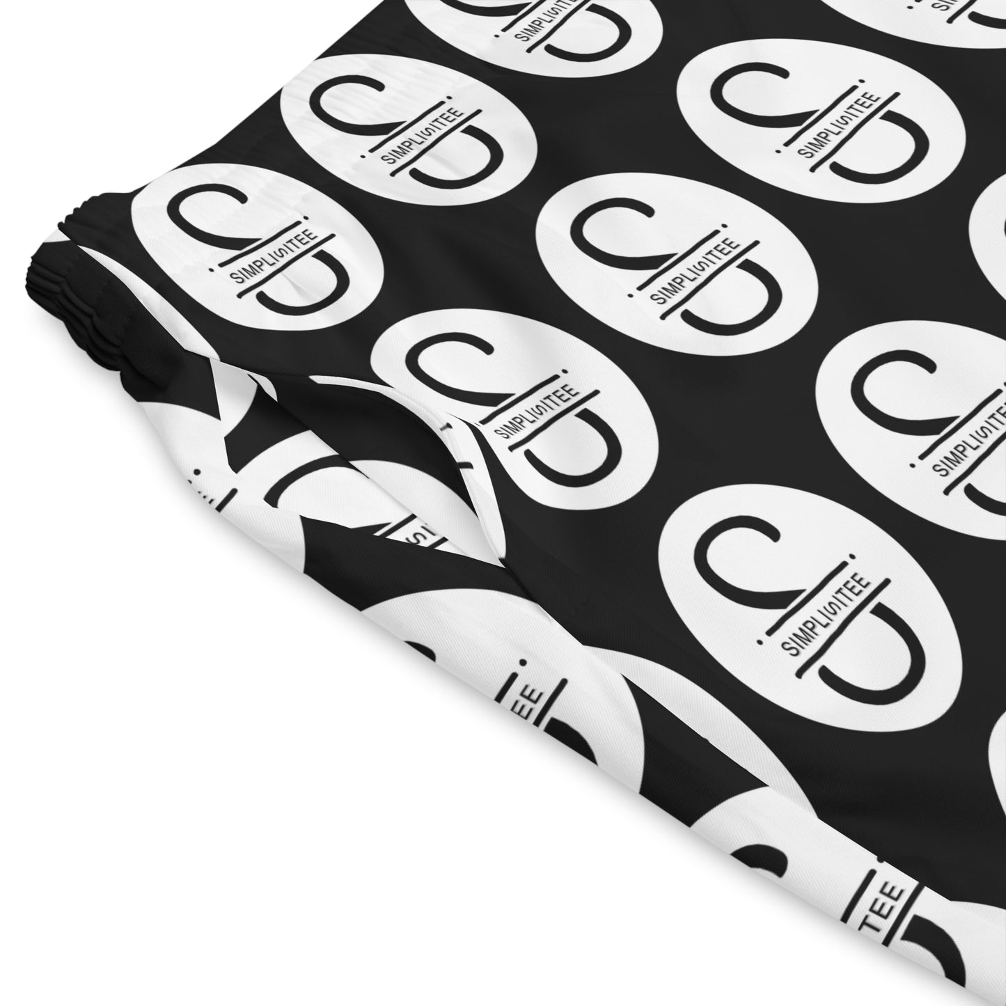 Simplisitee - Men's Elastic Beach Shorts with Logo Print - Stylish Summer Swimwear