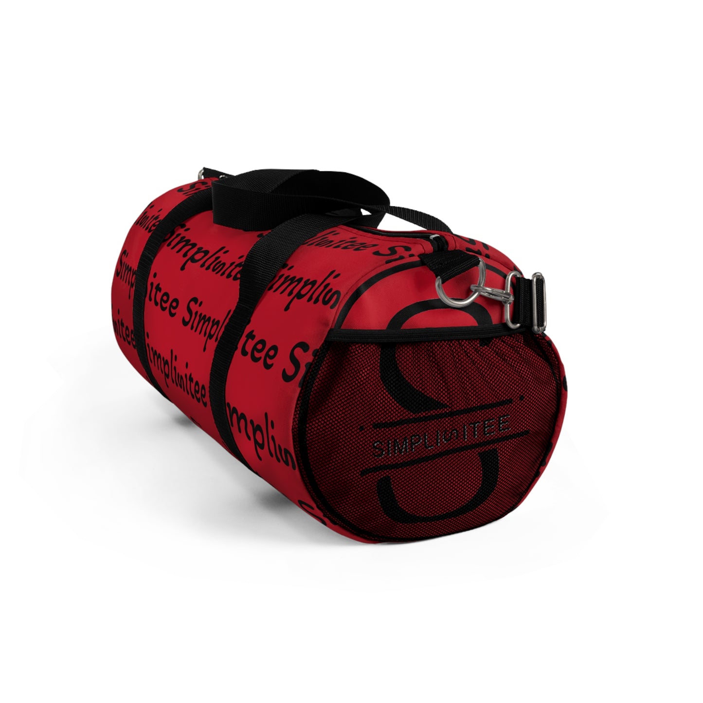 Simplisitee - Stylish Red Duffel Bag with 'Simplinitee' Design - Perfect for Gym & Travel