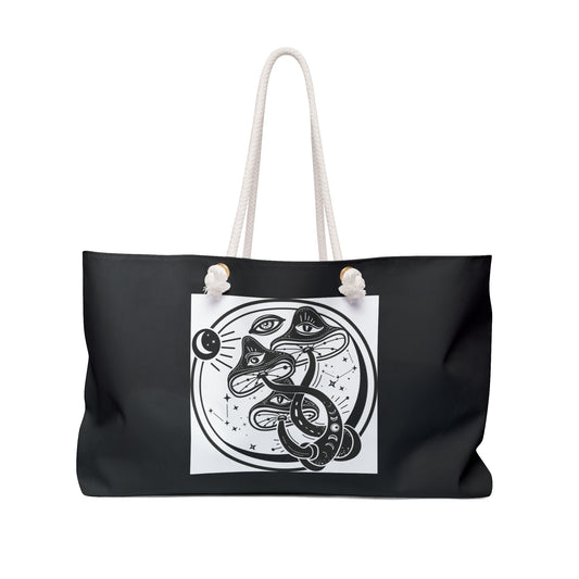 Stylish Weekender Bag with Abstract Cosmic Design, Travel Tote, Gym Bag, Overnight Bag, Gift for Adventurers, Art-Inspired Accessories