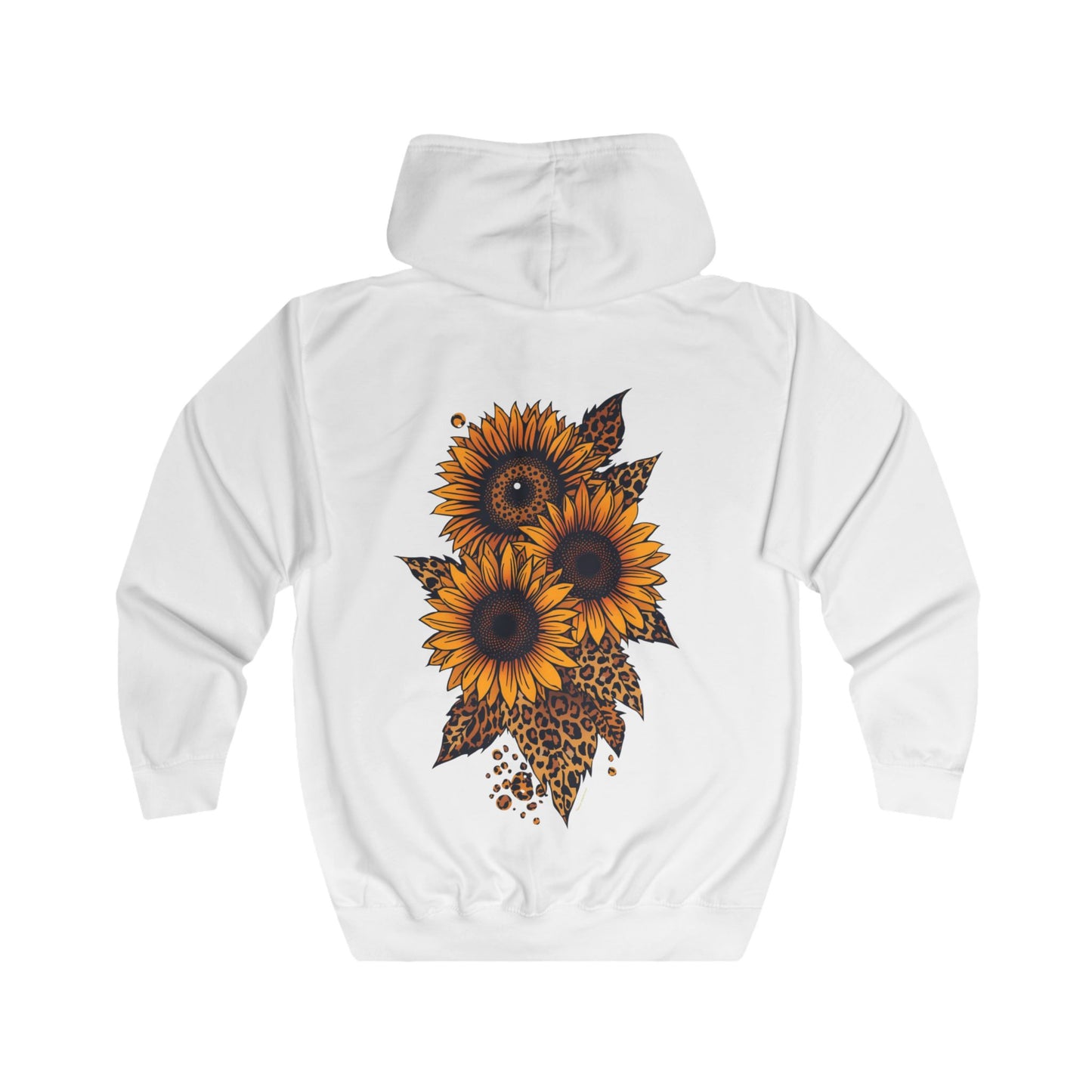 Sunflower Print Unisex Full Zip Hoodie, Cozy Jacket, Gift for Nature Lovers, Fall Apparel, Casual Outfit