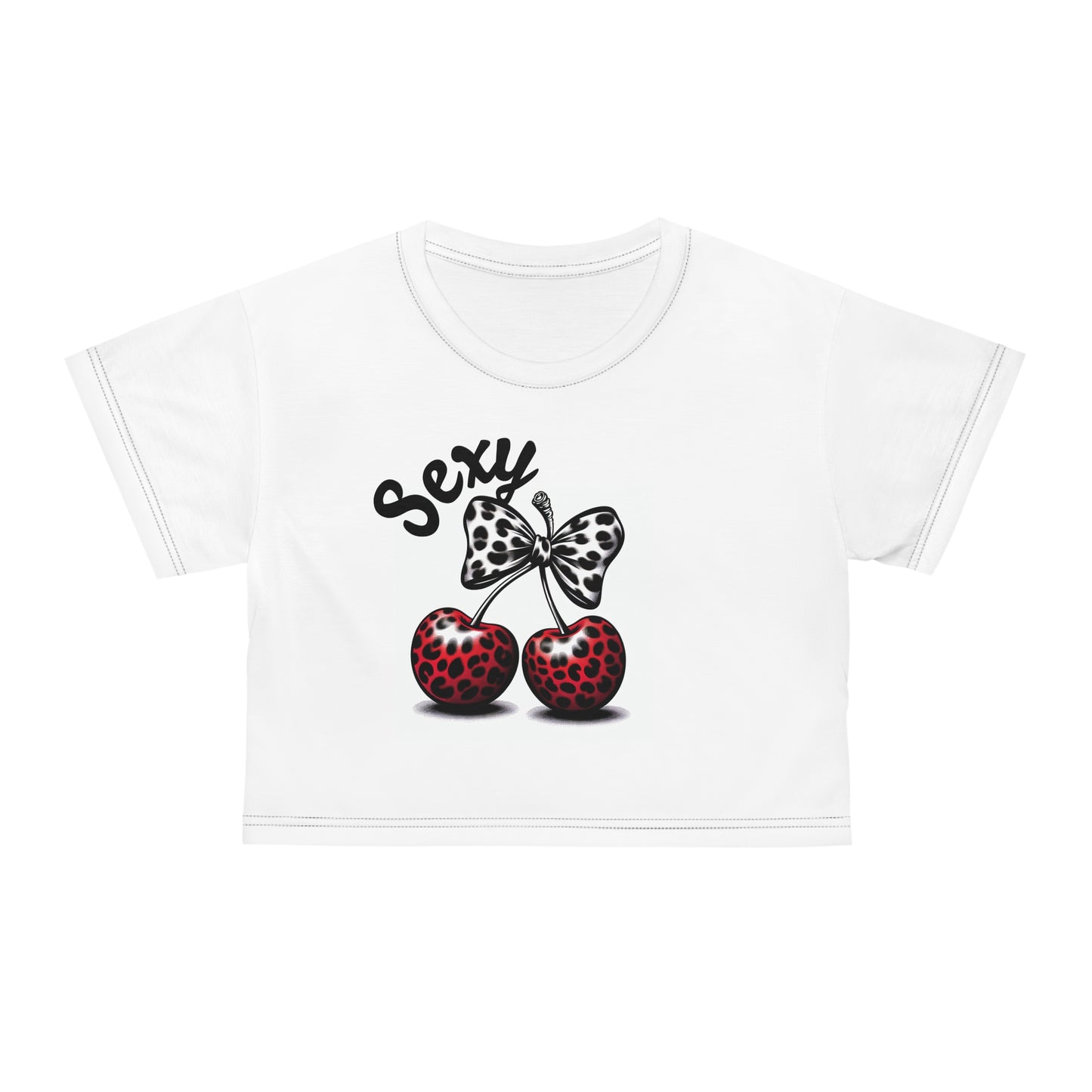 Simplisitee - Sexy Cherry Print Crop Tee, Summer Fashion, Gift for Her, Cute Crop Top, Party Outfits, Trendy Apparel