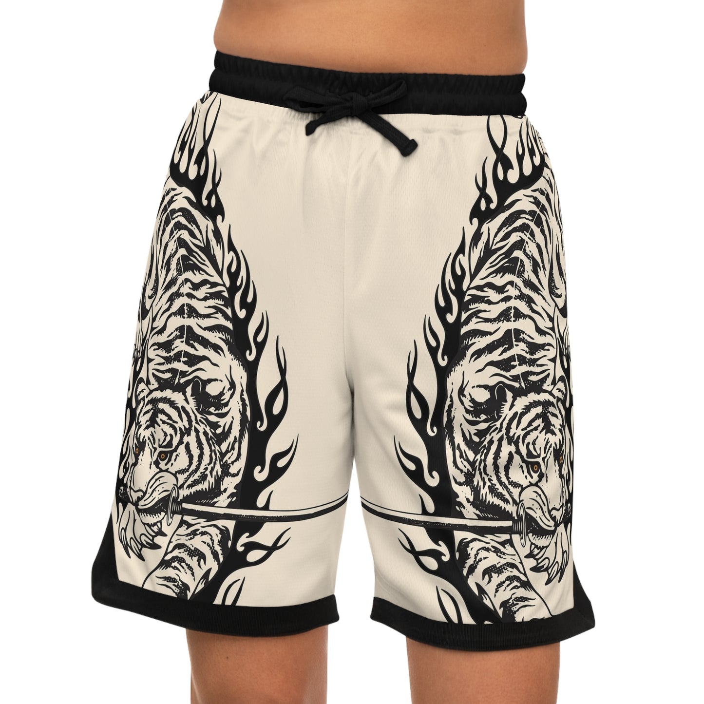 Basketball Tiger Graphic Shorts  simplisitee - , Athletic Wear, Sports Shorts, Trendy Summer Outfit, Unique Gift for Him, Activewear for Fitness