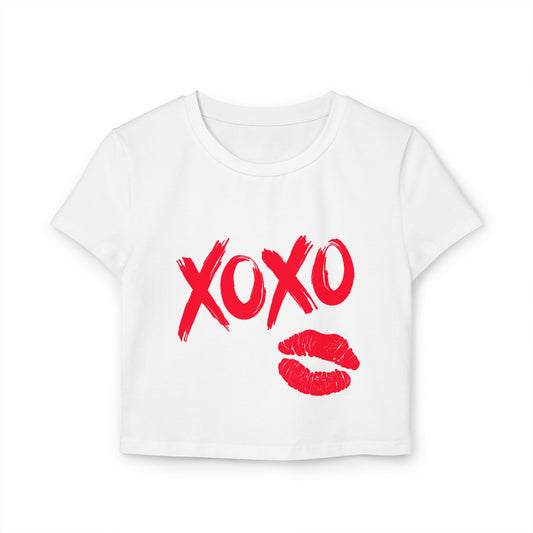 Simplisitee Cute XOXO Women's Baby Tee, Valentine's Day Gift, Casual Chic Top, Love T-Shirt, Birthday Celebration Wear