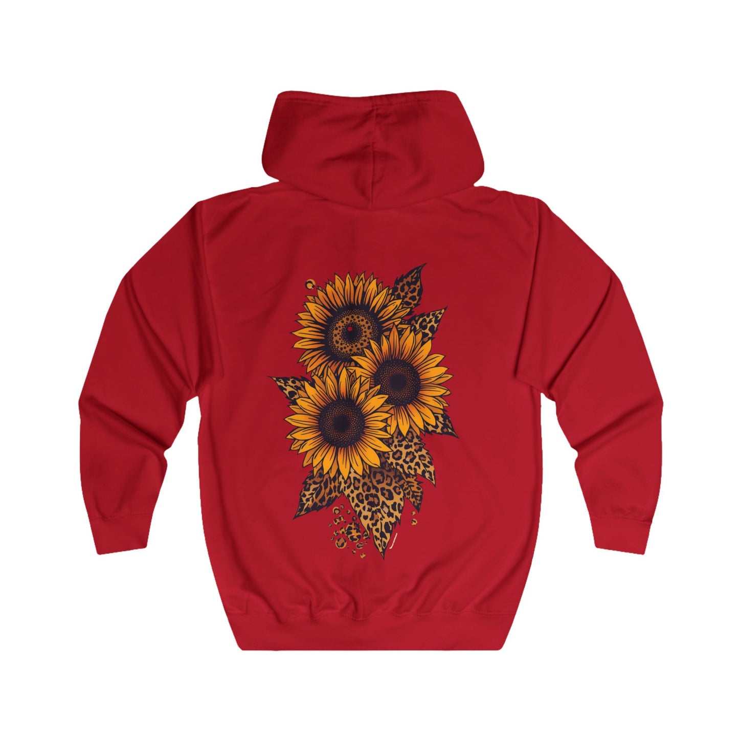 Sunflower Print Unisex Full Zip Hoodie, Cozy Jacket, Gift for Nature Lovers, Fall Apparel, Casual Outfit