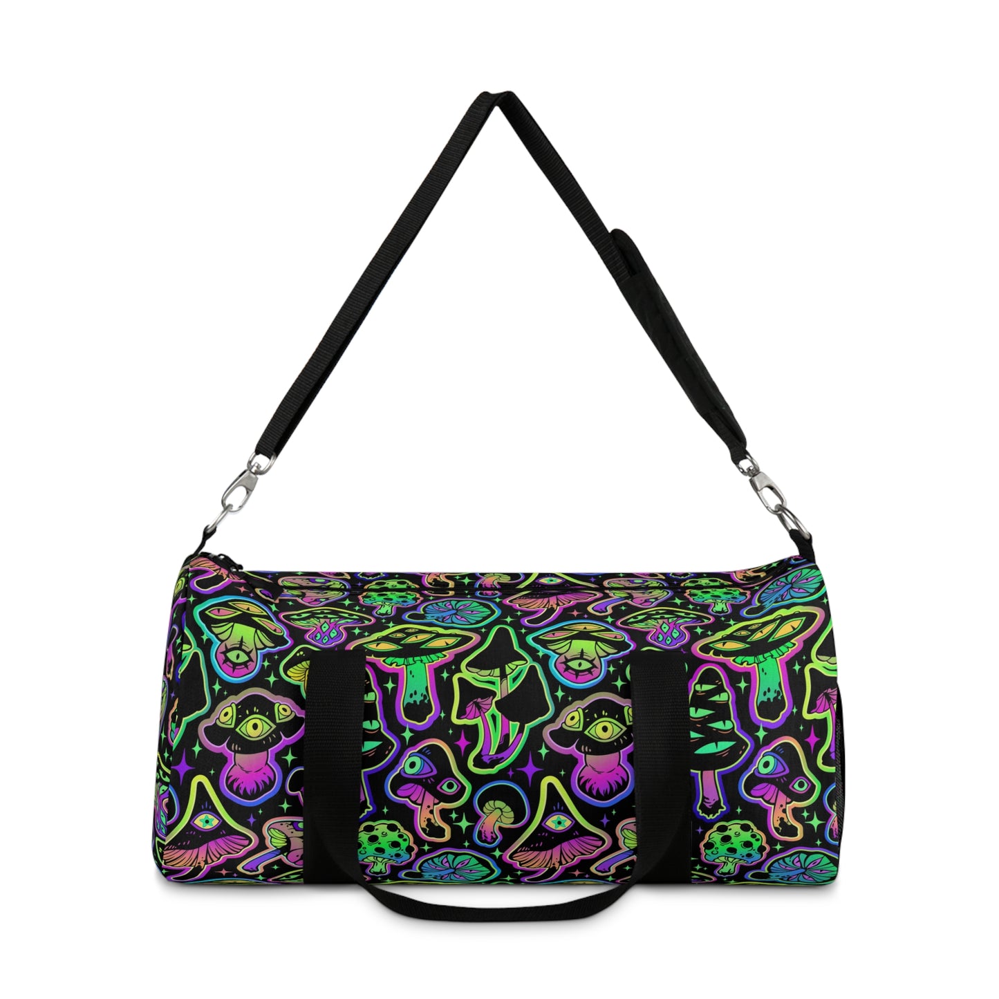 Vibrant Mushroom Duffel Bag - Trendy Travel Gear, Gym Bag, Weekend Getaway, Eco-Friendly Tote, Unique Gift for Nature Lovers, Bohemian Style