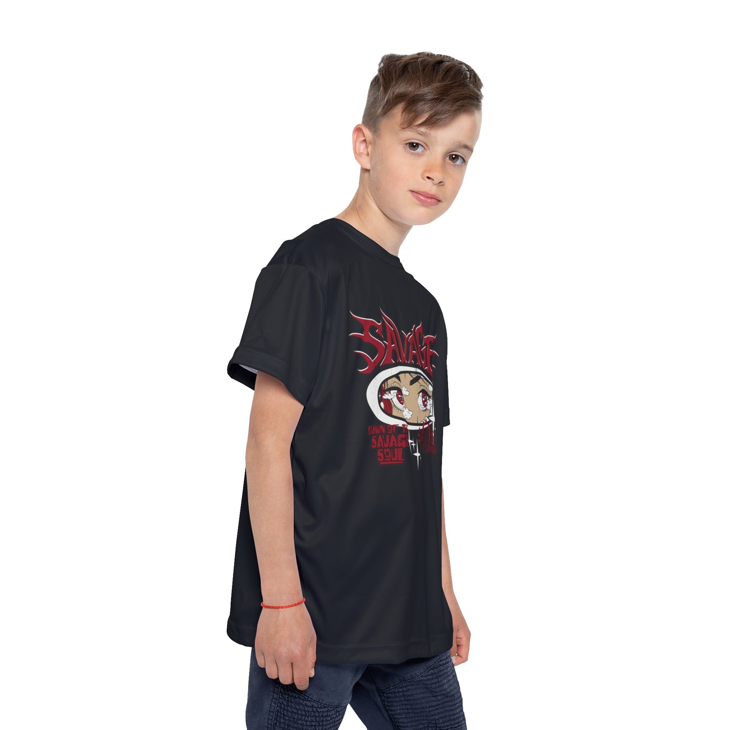 Kids Jersey – "Savage" Anime Eye Graphic Sports Tee