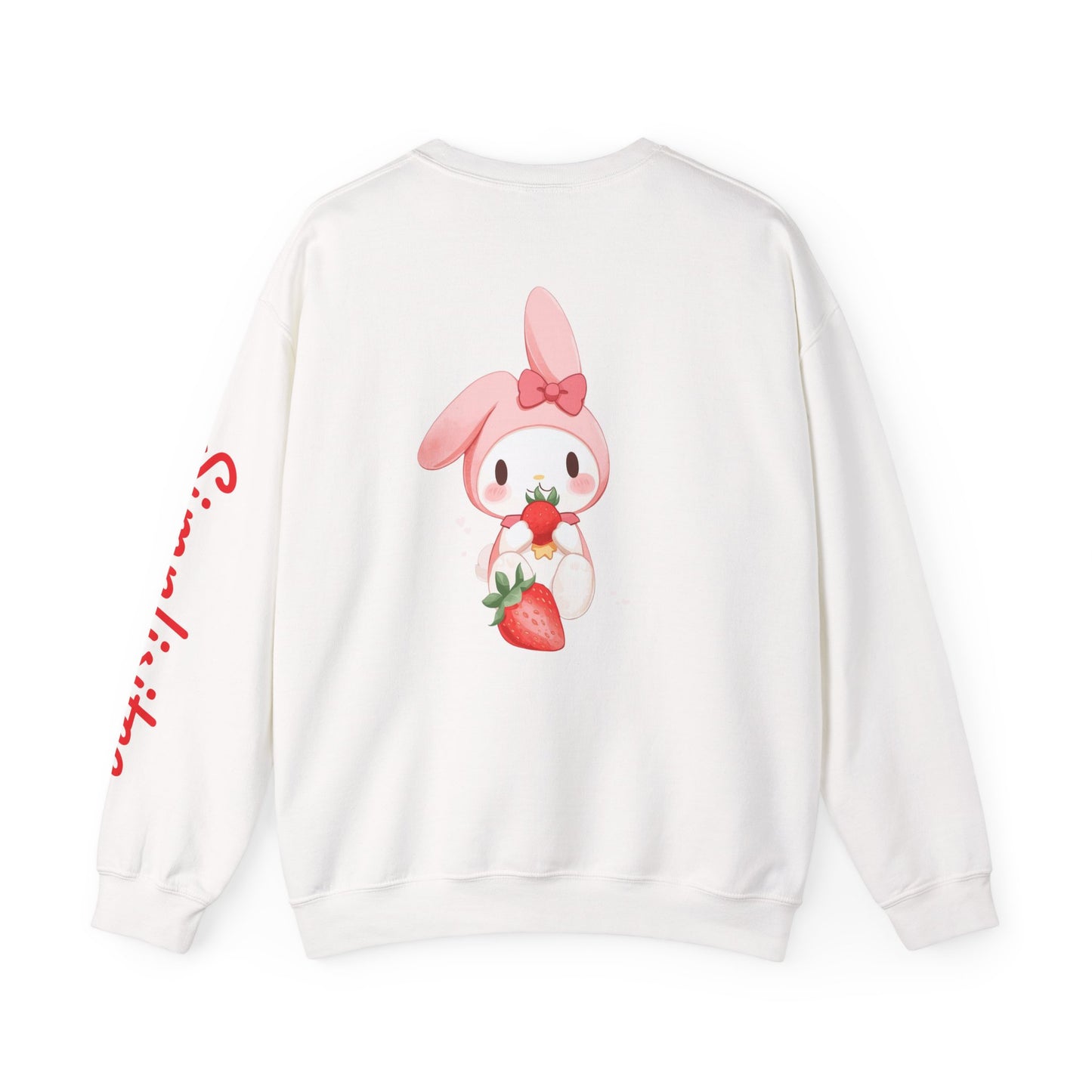 Simplisitee - Strawberry Bunny Sweatshirt - Cute Unisex Crewneck, Cozy Apparel for Spring, Pastel Aesthetic, Perfect Gift for Her, Easter Fashion