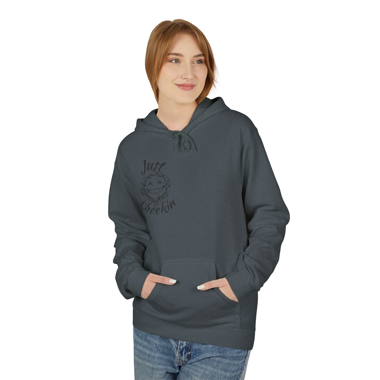 Just Checkin' Fleece Hoodie - Unisex Midweight Softstyle Casual Wear