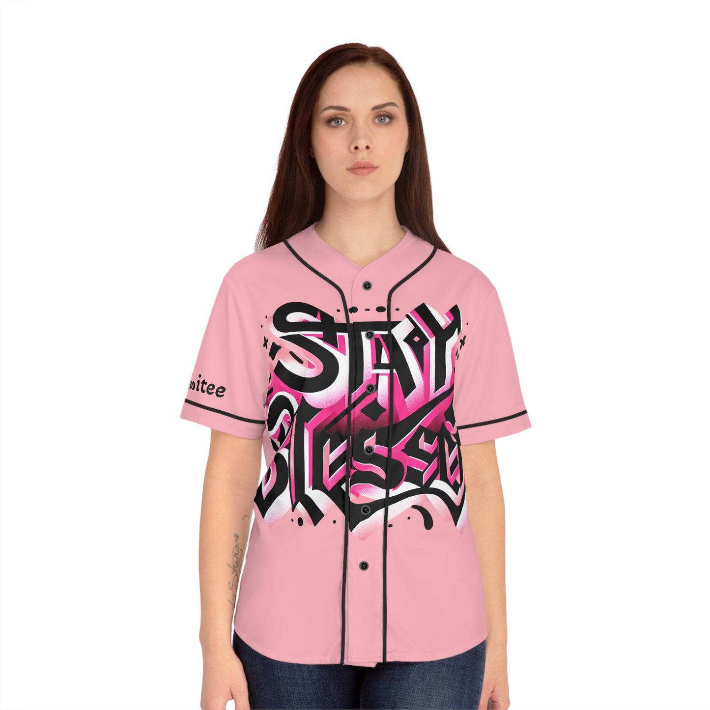 Stay Blessed Women's Baseball Jersey - Praying Hands Design