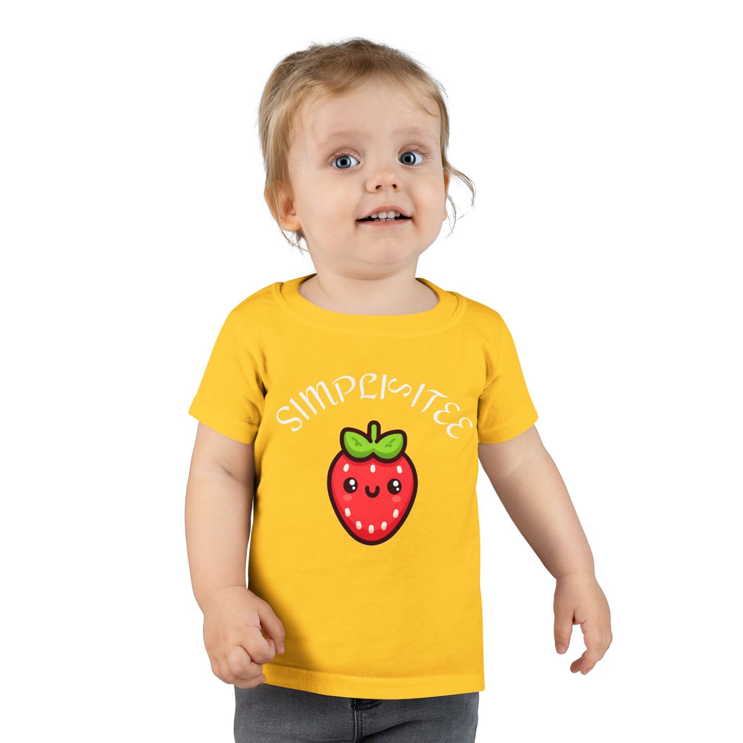 Simplisitee Cute Strawberry Toddler T-Shirt, Simple Style Kids Tee, Birthday Gift, Summer Outfit, Playtime Apparel