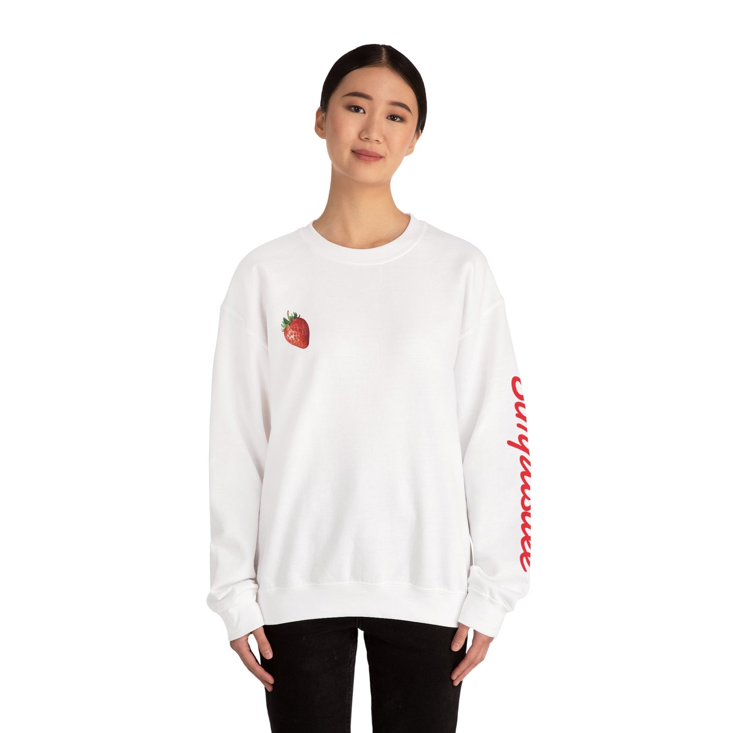 Simplisitee - Strawberry Bunny Sweatshirt - Cute Unisex Crewneck, Cozy Apparel for Spring, Pastel Aesthetic, Perfect Gift for Her, Easter Fashion