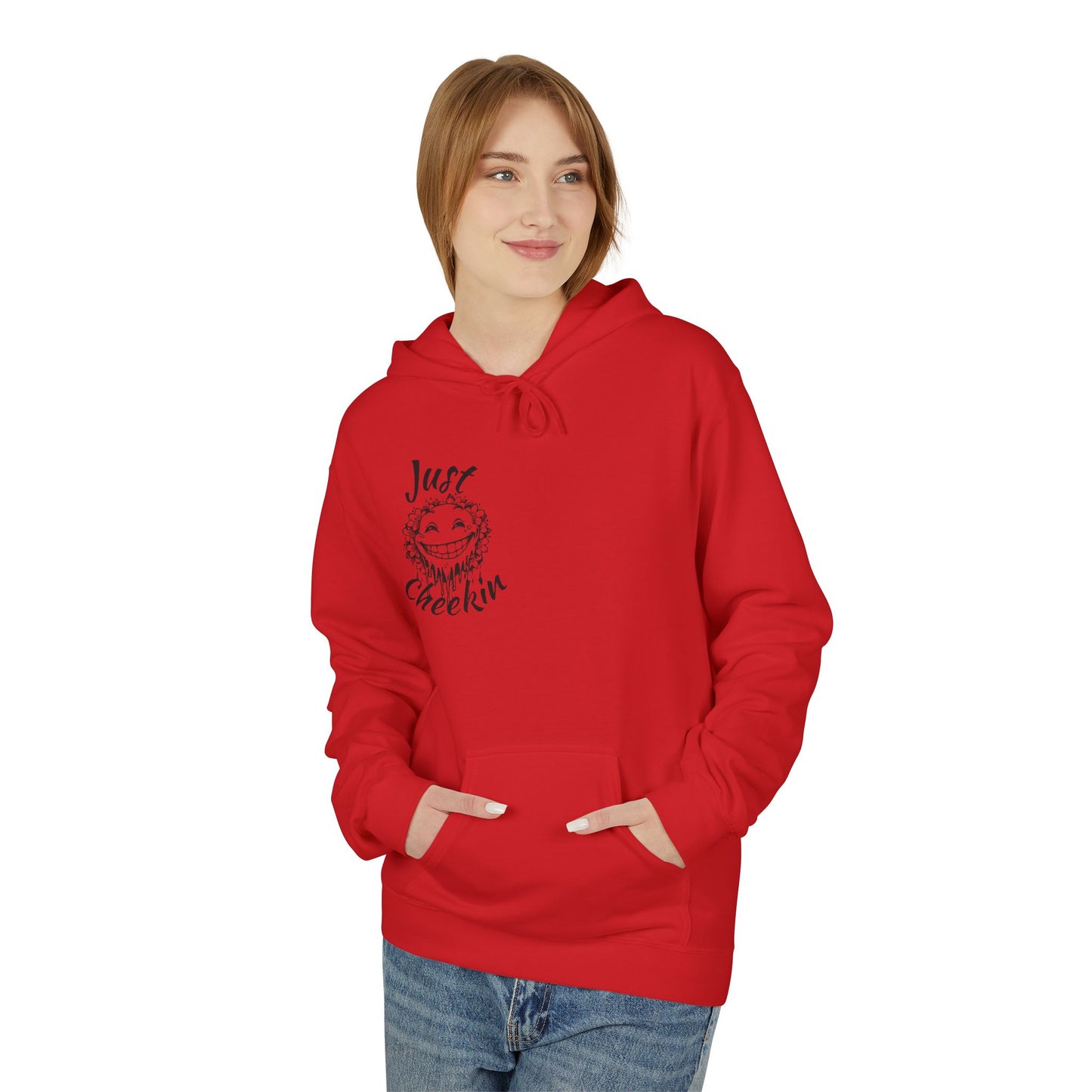 Just Checkin' Fleece Hoodie - Unisex Midweight Softstyle Casual Wear