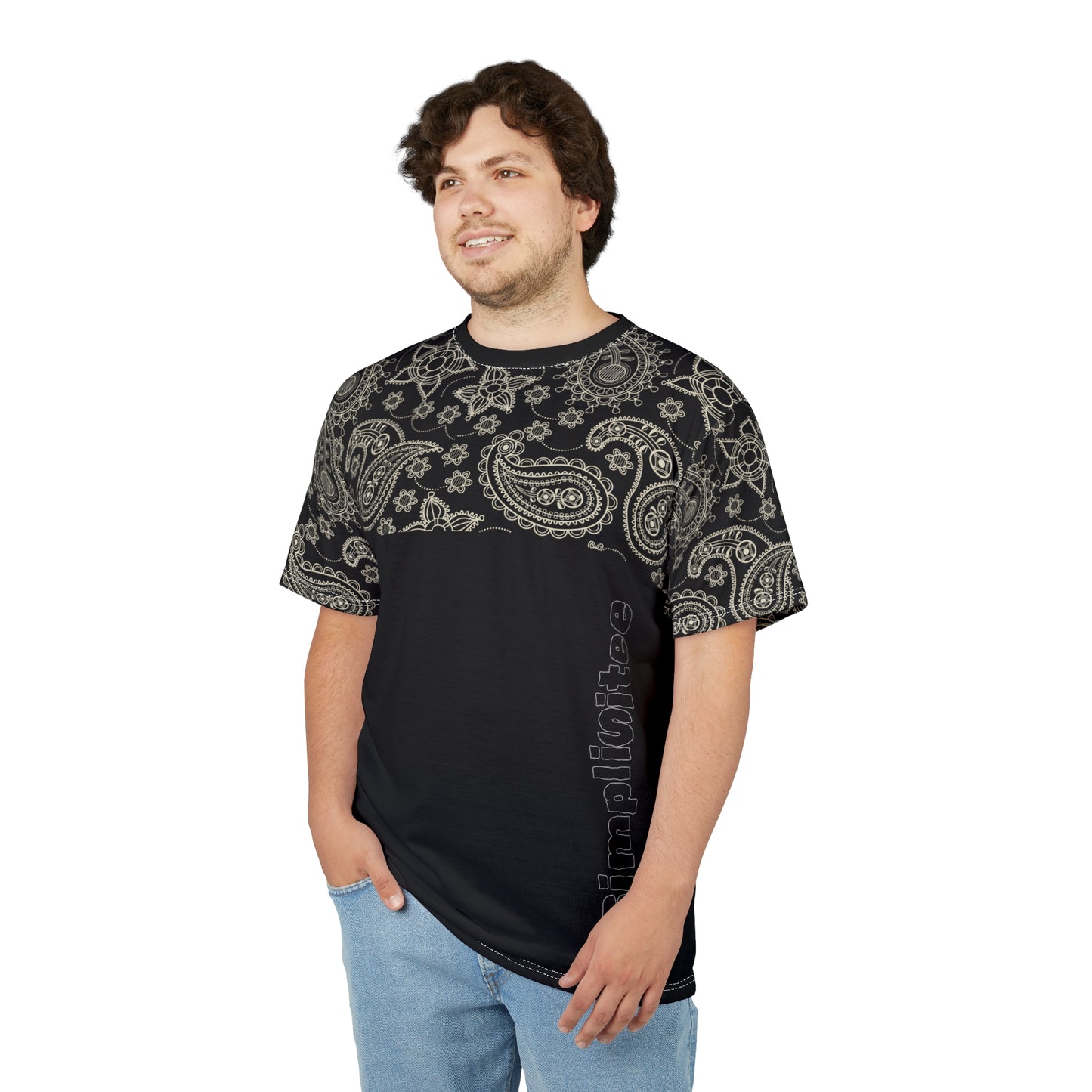 Simplisitee - Elegant Paisley Unisex Tee - Stylish Cut & Sew Design for Casual Outings