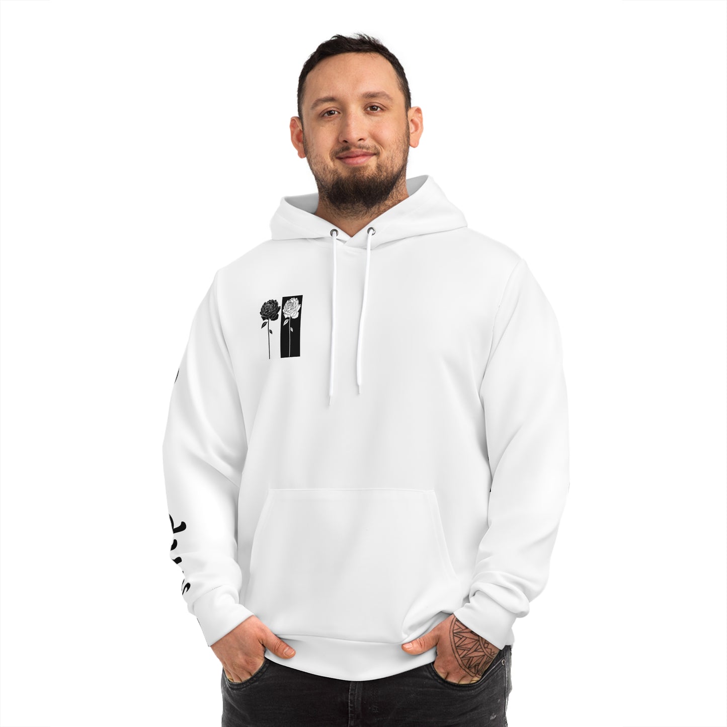 Simplisitee - Monochrome Floral Hoodie - Stylish and Unique Design for Trendsetters