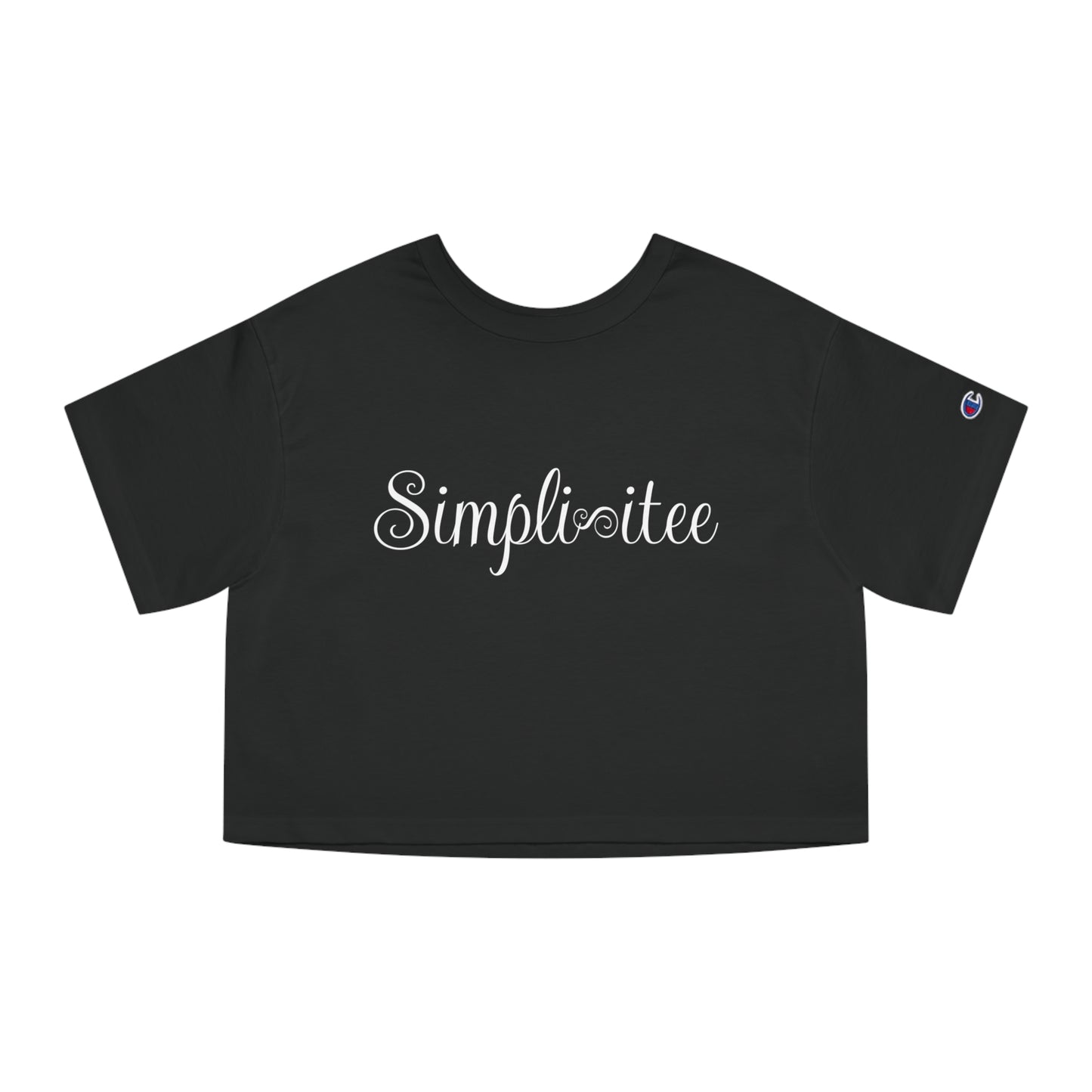 Cropped T-Shirt with 'Simplitee' Design | Chic Casual Wear for Everyday Style, Trendy Summer Top, Perfect for Gift, Lounge, Everyday Wear