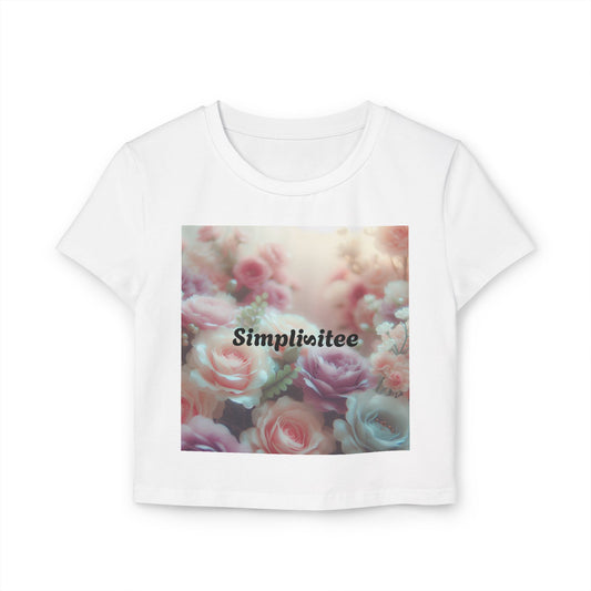 Simplisitee-Floral Design Women's Baby Tee - Simplinitee - Cute Casual Summer Top