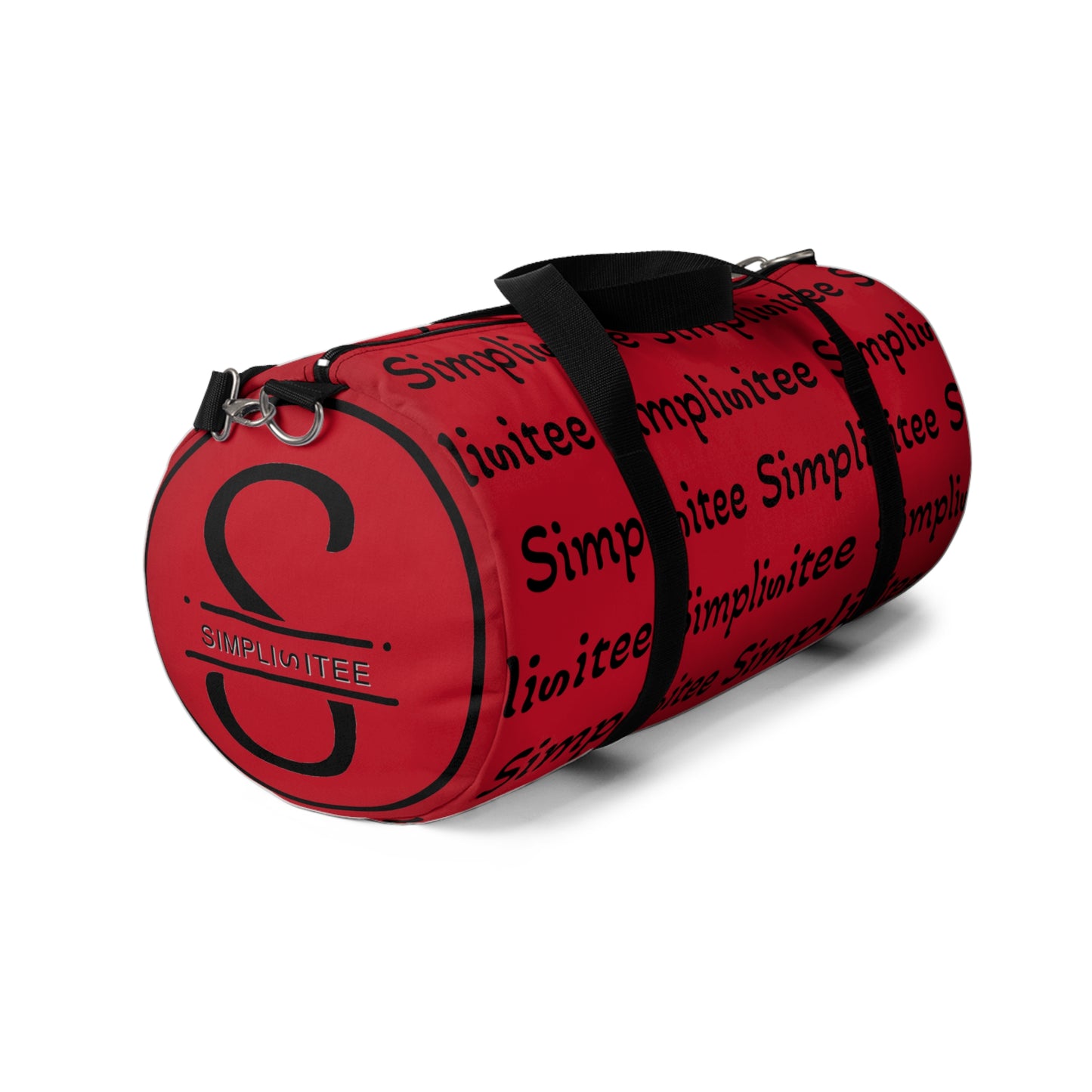 Simplisitee - Stylish Red Duffel Bag with 'Simplinitee' Design - Perfect for Gym & Travel